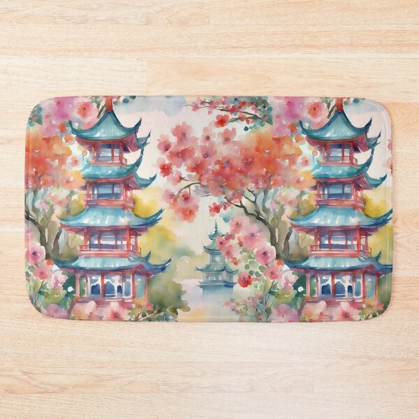 Item preview, Autumn chinoiserie landscape designed and sold by SophieClimaArt.