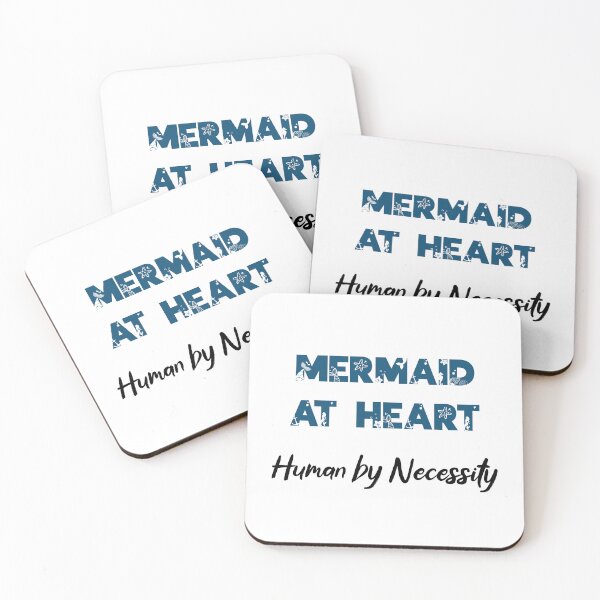 Item preview, Mermaid at Heart, Human by Necessity - Mermaid and Ocean Lovers (Blue and Black Design) 2 designed and sold by Spiprinto.