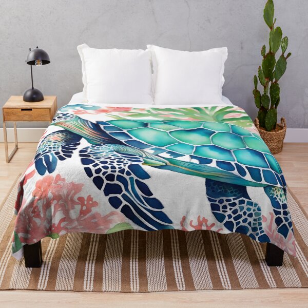 Item preview, Turtle in a coral reef watercolor designed and sold by SophieClimaArt.