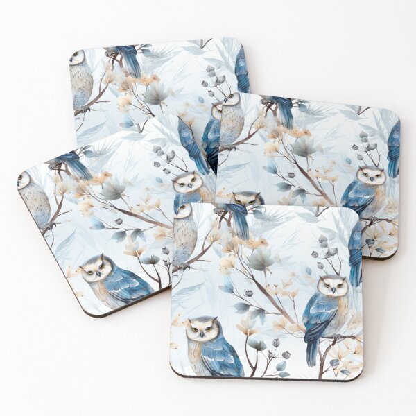 Item preview, "Watchers from the twilight woods" - Owl Seamless Pattern  designed and sold by NevernotmeUK.