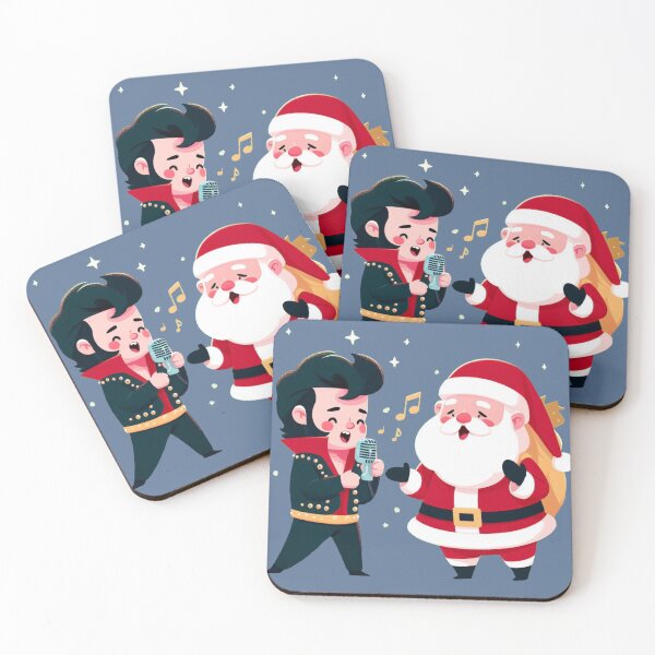 Item preview, Santa and Elvis sing duet designed and sold by peterdrawings.