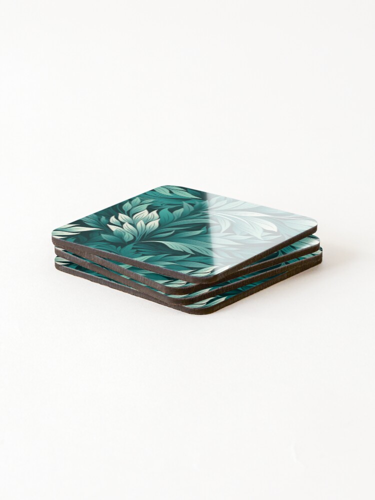 Thumbnail 4 of 5, Coasters (Set of 4), Leaf Pattern designed and sold by SideSignal.