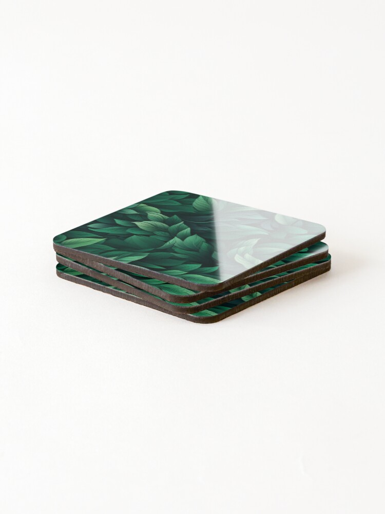 Thumbnail 4 of 5, Coasters (Set of 4), Leaf Pattern designed and sold by SideSignal.