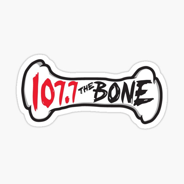 Item preview, 107.7 The Bone Rock Radio vintage Logo designed and sold by PIXEL POP DESIGNS - Beyond the Norm!.