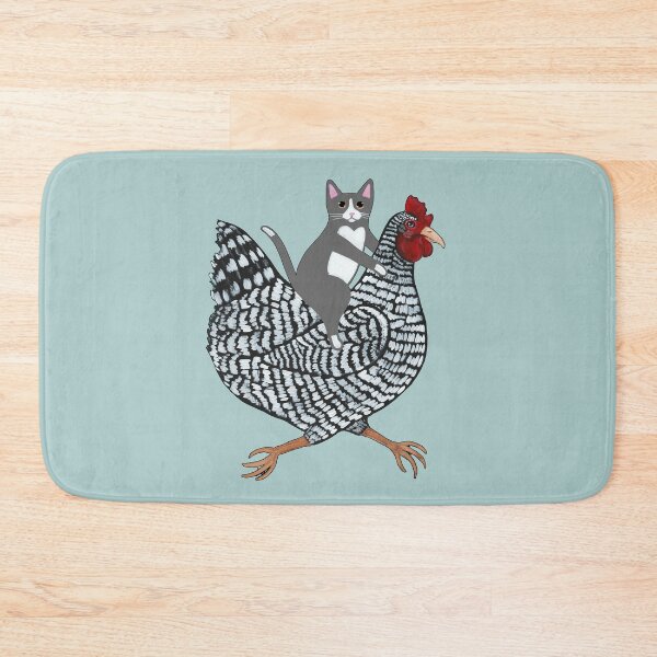 Item preview, Grey Tuxedo Cat Chicken Ride designed and sold by KilkennyCat Art.