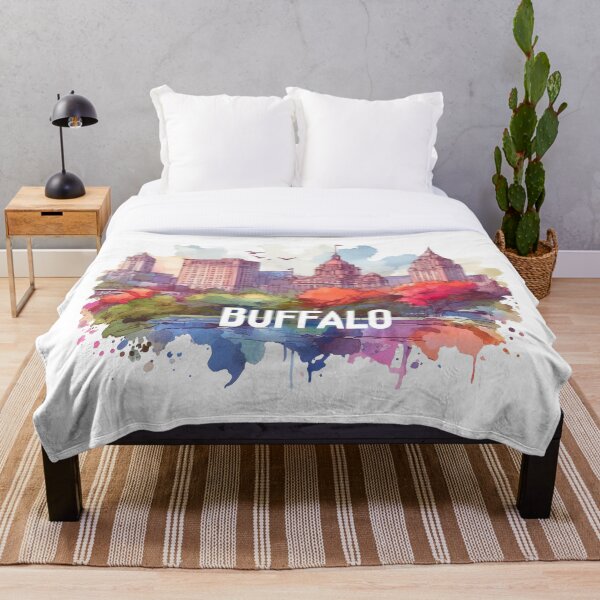 Artikelvorschau, Buffalo New York Aquarell Illustration entworfen und verkauft von PaintMeWorld.