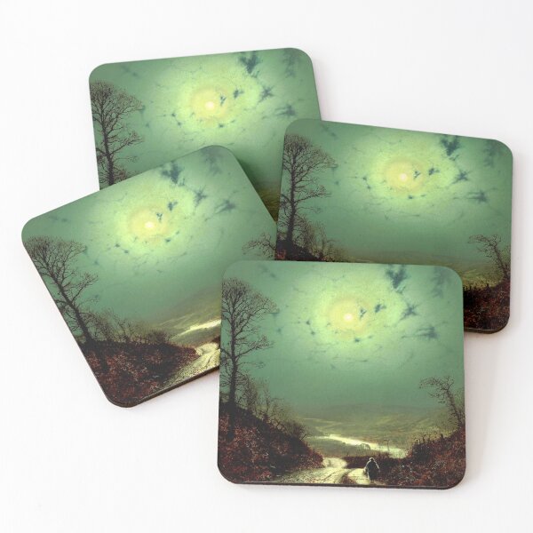 Item preview, A Wet Road by Moonlight, Wharfedale - John Atkinson Grimshaw designed and sold by forgottenbeauty.