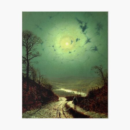 Item preview, A Wet Road by Moonlight, Wharfedale - John Atkinson Grimshaw designed and sold by forgottenbeauty.