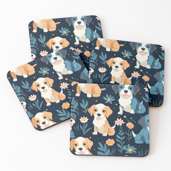 Item preview, Pastel Puppies - Vector seamless artwork designed and sold by NevernotmeUK.