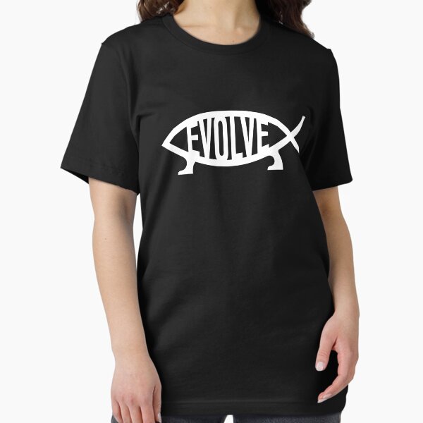 Item preview, Charles Darwin - Evolve Evolution Fish Logo with Legs designed and sold by The Philosopher's Shirt.