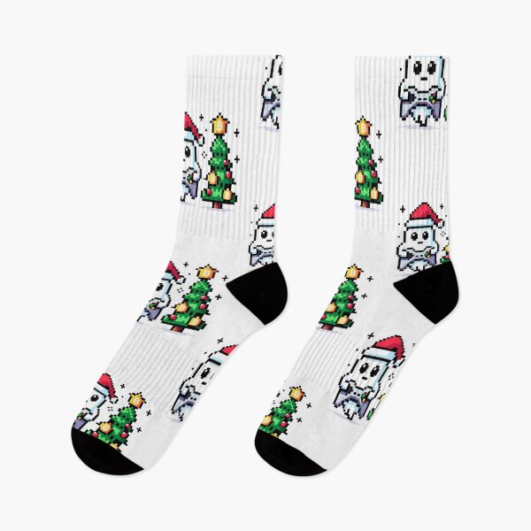 Item preview, Gamer Ghost's Festive Fusion - 8-bit Christmas Meets Crypto-Halloween designed and sold by PixelPunkster.