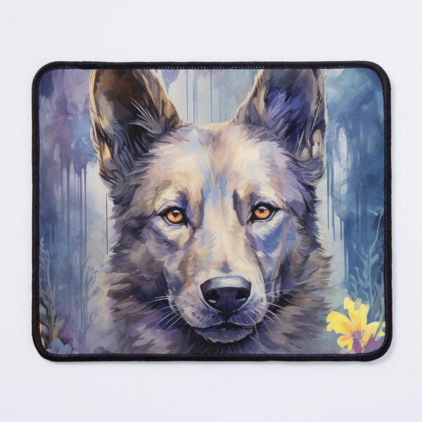 Item preview, cool Australian Kelpie herding dog with flowers designed and sold by WallyPink.