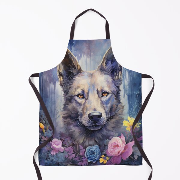 Item preview, cool Australian Kelpie herding dog with flowers designed and sold by WallyPink.