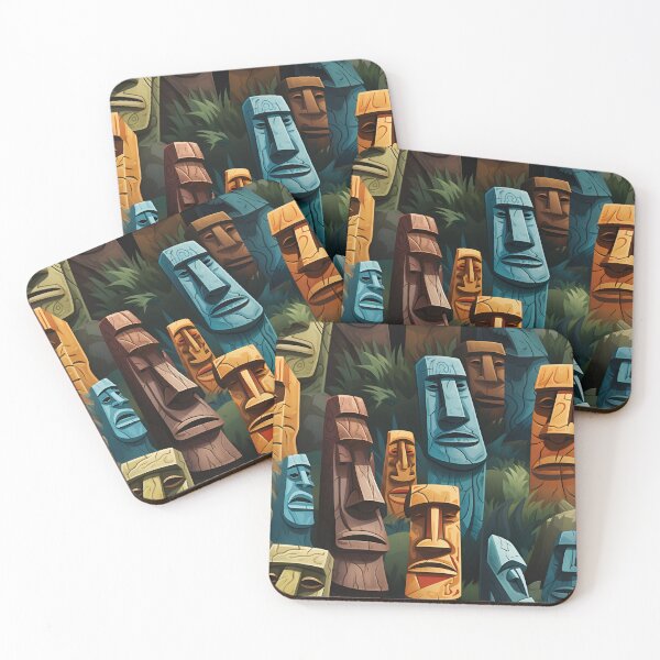 Item preview, Thinking Easter Island Statue pattern designed and sold by Sp3ctrumOfColor.