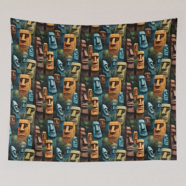 Item preview, Thinking Easter Island Statue pattern designed and sold by Sp3ctrumOfColor.