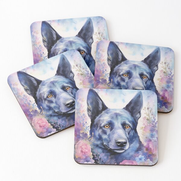 Item preview, beautiful Australian Kelpie herding dog dog art designed and sold by WallyPink.