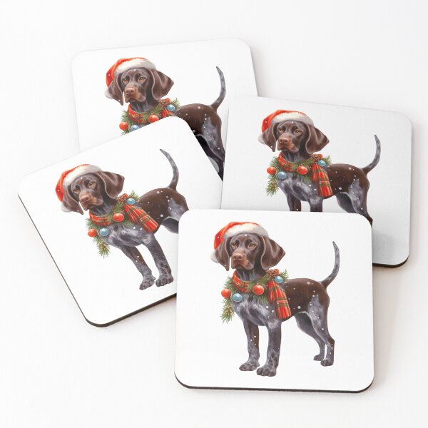 Item preview, Christmas German Shorthaired Pointer Dressed for Christmas - GSP Christmas Painting designed and sold by Star-Fragment.