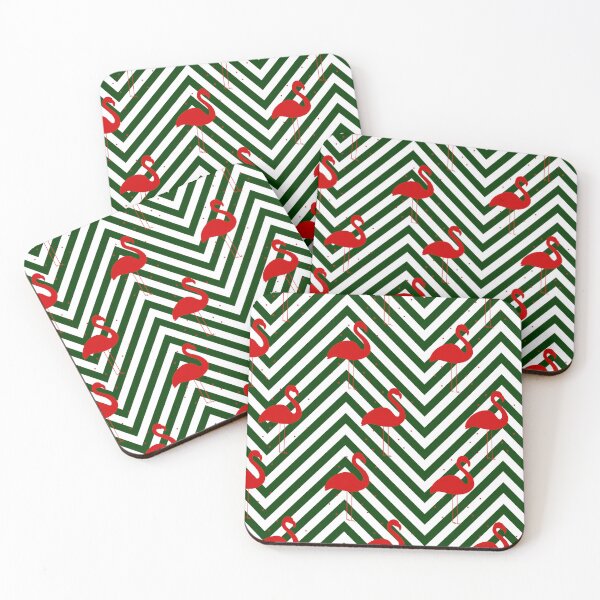 Item preview, christmas flamingo chevron green designed and sold by Gossip Rag.