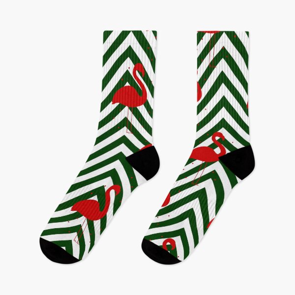 Item preview, christmas flamingo chevron green designed and sold by Gossip Rag.