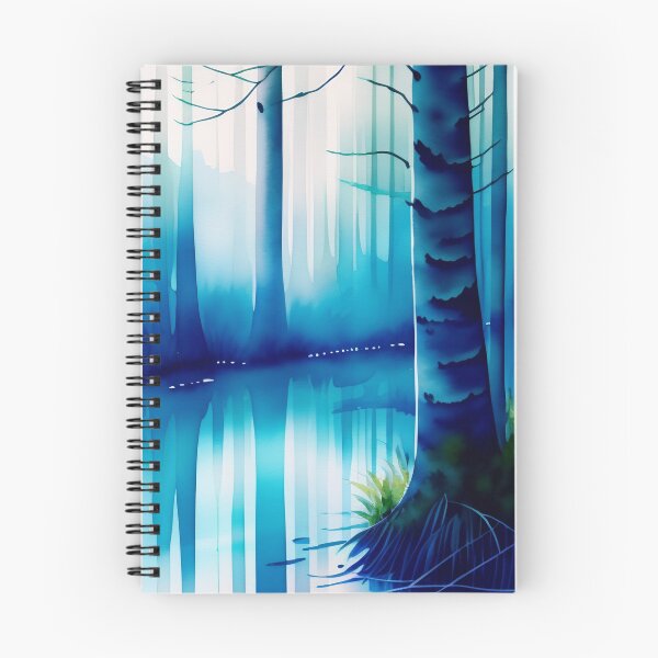 Item preview, Tranquil Watercolor: Serene Blue Forest designed and sold by WhimsyRealm.