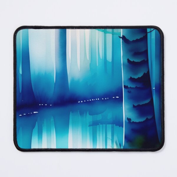 Item preview, Tranquil Watercolor: Serene Blue Forest designed and sold by WhimsyRealm.