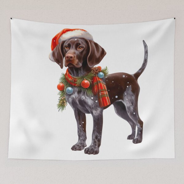 Item preview, Christmas German Shorthaired Pointer Dressed for Christmas - GSP Christmas Painting designed and sold by Star-Fragment.