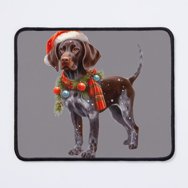 Item preview, German Shorthaired Pointer Dressed for Christmas - GSP Christmas Painting - Dark Background designed and sold by Star-Fragment.