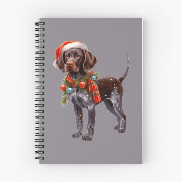 Item preview, German Shorthaired Pointer Dressed for Christmas - GSP Christmas Painting - Dark Background designed and sold by Star-Fragment.