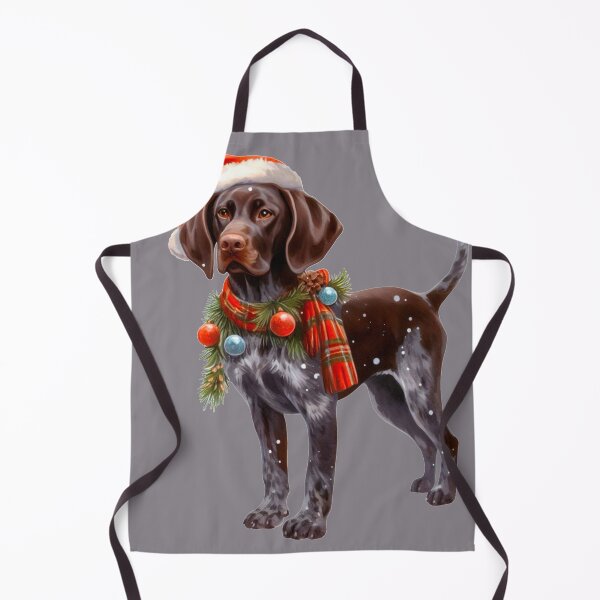 Item preview, German Shorthaired Pointer Dressed for Christmas - GSP Christmas Painting - Dark Background designed and sold by Star-Fragment.