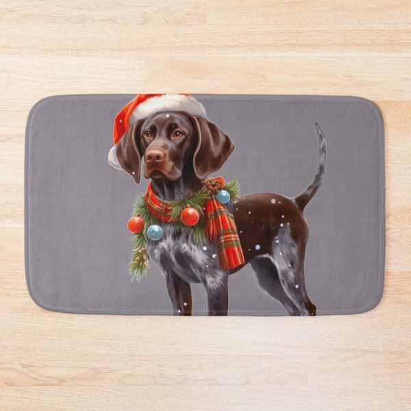 Item preview, German Shorthaired Pointer Dressed for Christmas - GSP Christmas Painting - Dark Background designed and sold by Star-Fragment.