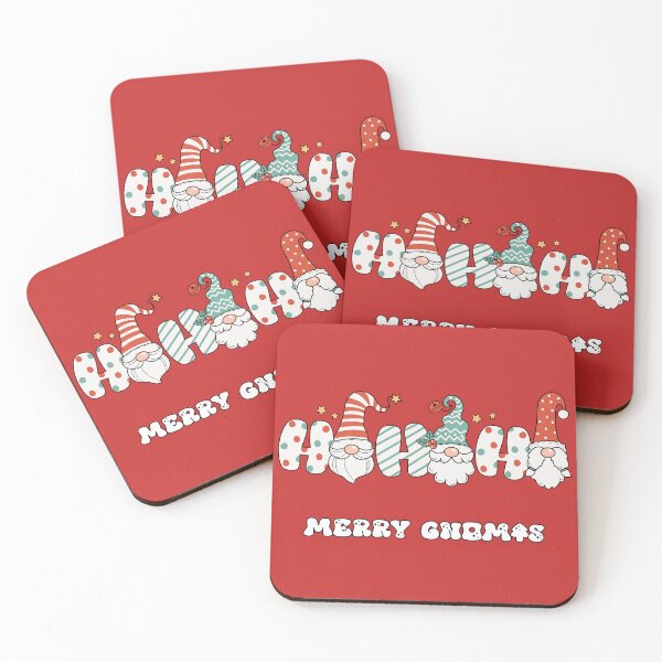 Item preview, Merry Gnomas - Three Cute Gnomes Celebrating Christmas (Black Outline Design) designed and sold by Spiprinto.