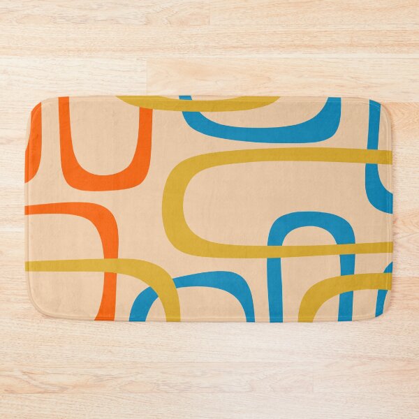 Item preview, Fine Loops Mid Century Modern Pattern Mustard Orange Blue designed and sold by kierkegaard.