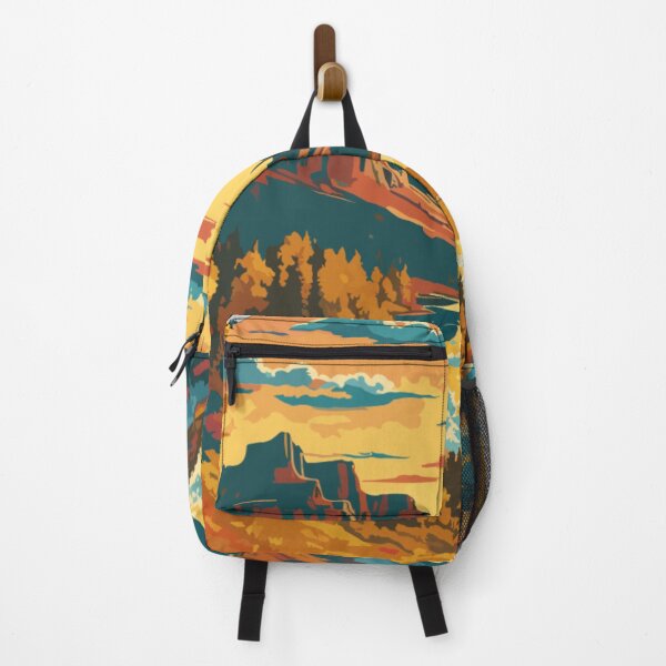 Item preview, Retro Fishing Landscape with Mountains & Beautiful Sunset Autumn Theme designed and sold by MindfulVisionz.