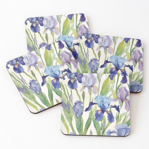 Item preview, Watercolor study of blue irises designed and sold by SophieClimaArt.