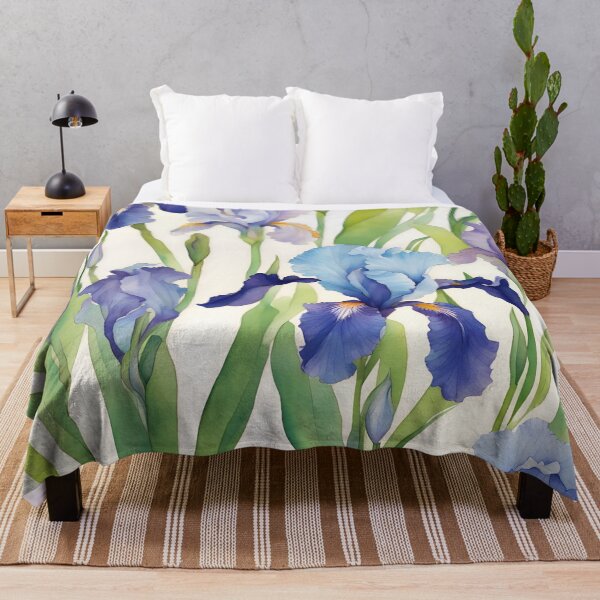 Item preview, Watercolor study of blue irises designed and sold by SophieClimaArt.