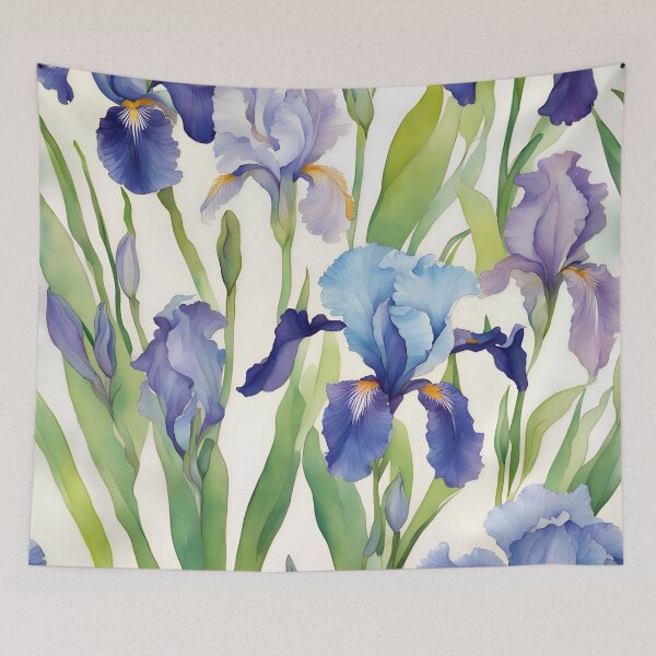 Item preview, Watercolor study of blue irises designed and sold by SophieClimaArt.
