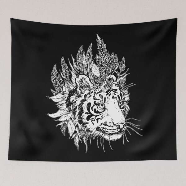 Item preview, Inked Tiger Wisp - Black Linework version designed and sold by Kellie Lamphere.