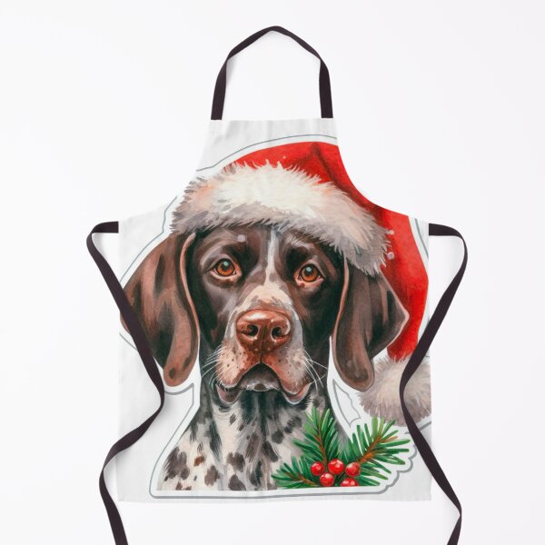 Item preview, Pretty German Shorthaired Pointer Wearing a Santa Hat - Braque Francais Christmas Painting - GSP designed and sold by Star-Fragment.