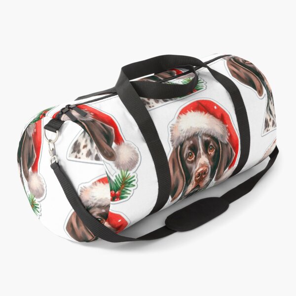 Item preview, Pretty German Shorthaired Pointer Wearing a Santa Hat - Braque Francais Christmas Painting - GSP designed and sold by Star-Fragment.