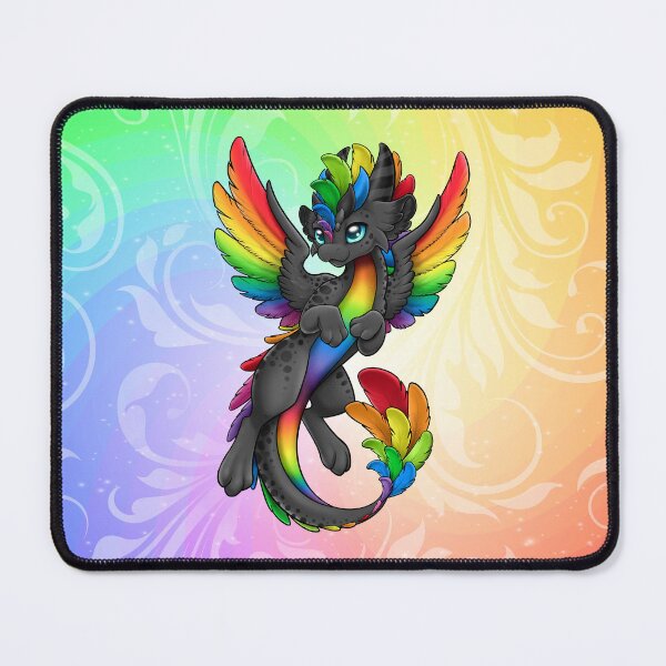 Vista previa del artículo con la obra «Dragón Zen 'Arco Iris Negro'», diseñado y vendido por Dragons and Beasties.