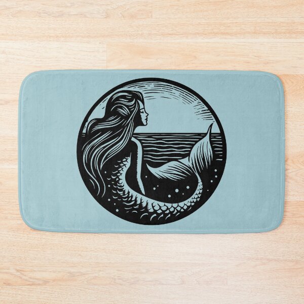 Item preview, Woodcut Mermaid  designed and sold by Texterns.