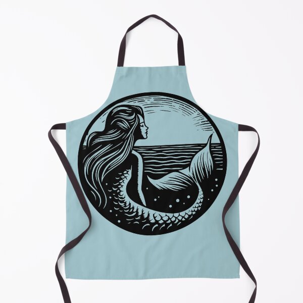 Item preview, Woodcut Mermaid  designed and sold by Texterns.