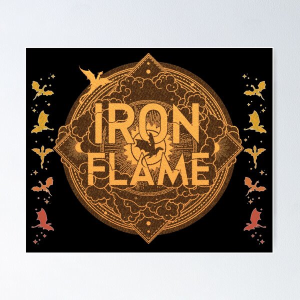 Iron Flame book cover dragons Sticker for Sale by Starbubblepress