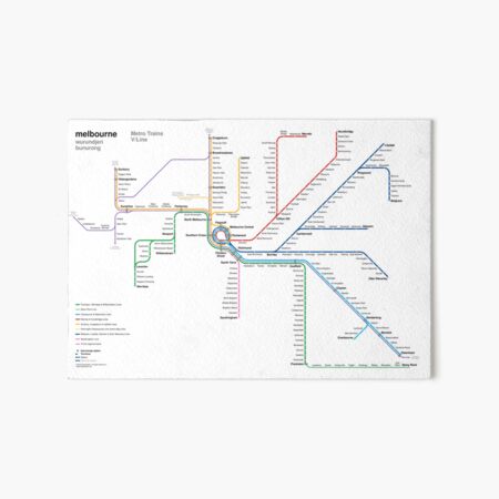 Item preview, Melbourne rail network map designed and sold by Philip Mallis.