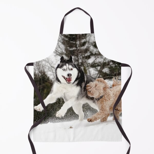 Item preview, Two different color eyes Siberian Husky plays with other dog in the Snow designed and sold by myhuskymax.