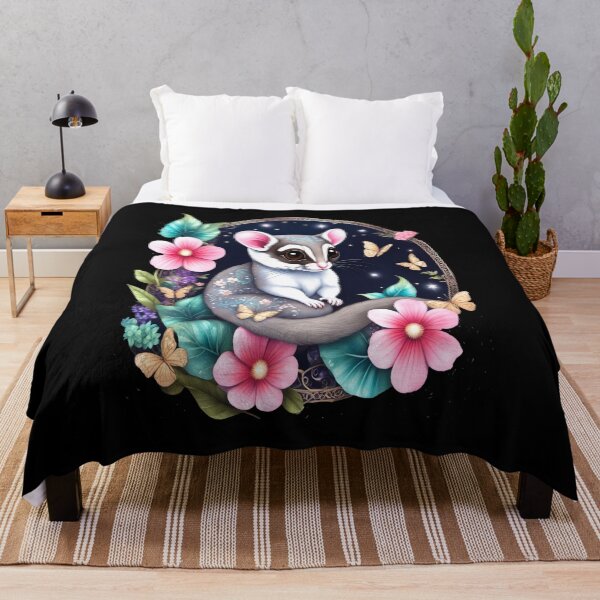 Item preview, Sugar Glider In Fantasy Style Art Surrounded By Flowers and Butterflies designed and sold by BirdsnStuff.