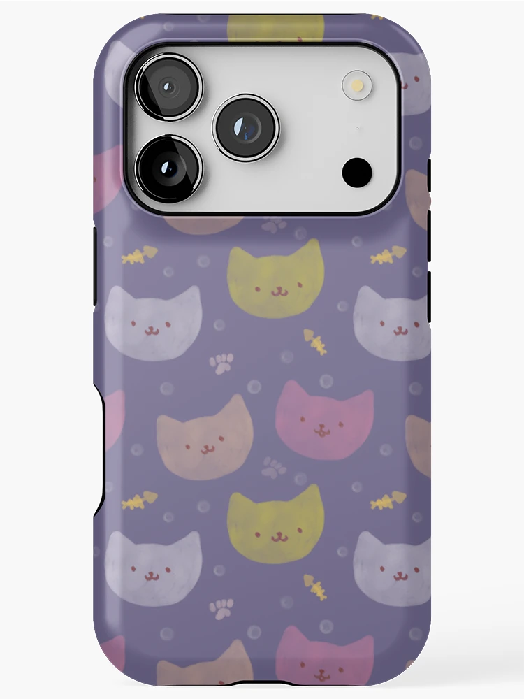 Thumbnail 1 of 4, iPhone Case, Night kittens pattern designed and sold by InversionGraph.