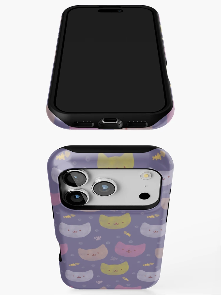 Thumbnail 3 of 4, iPhone Case, Night kittens pattern designed and sold by InversionGraph.