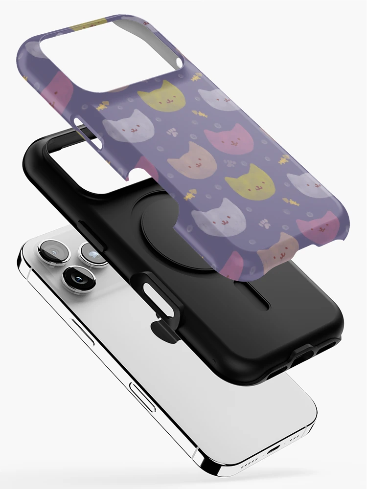 Thumbnail 2 of 4, iPhone Case, Night kittens pattern designed and sold by InversionGraph.