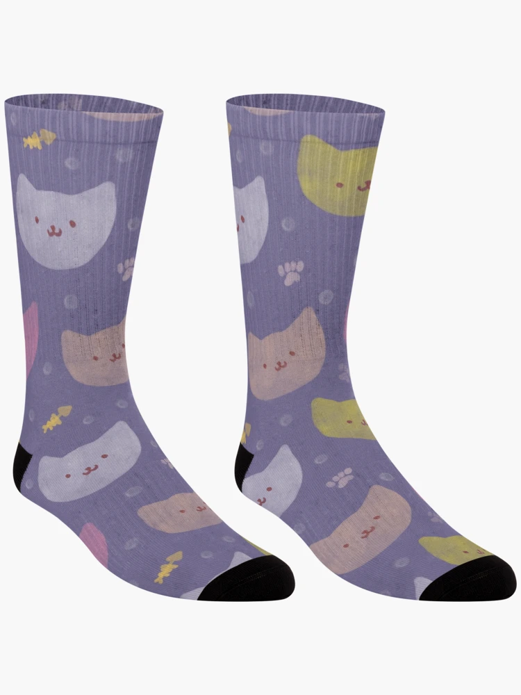 Thumbnail 3 of 5, Socks, Night kittens pattern designed and sold by InversionGraph.